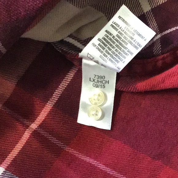 Aeropostale red and cream plaid button down top - Picture 12 of 12